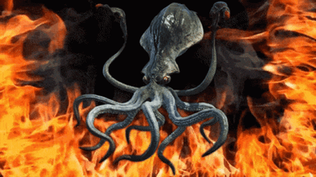 Kraken Octopus On Fire GIF