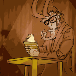 Krampus Reading Book GIF