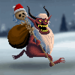 Krampus Running In The Snows GIF