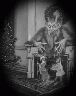Krampus With His Dolls GIF