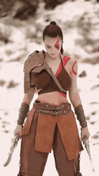 Kratos Cool Girl Cosplayer GIF