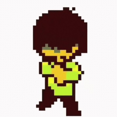 Kris From Undertale Pixel Art With Beard GIF