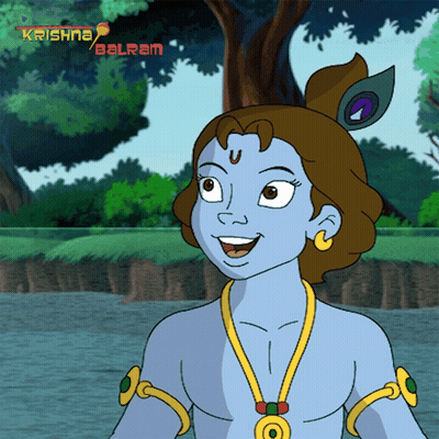 Krishna Balram With Peacock Feather GIF