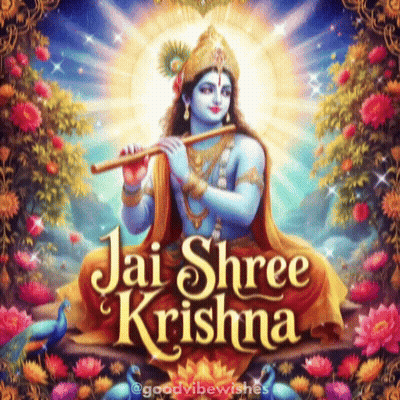 Krishna Playing Flute Jai Shree Krishna GIF