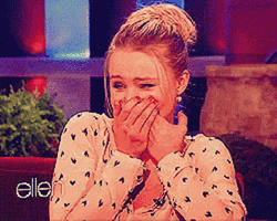 Kristen Bell Covering Mouth Happy Tears GIF