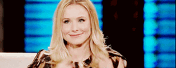 Kristen Bell Finger On Cheeks GIF