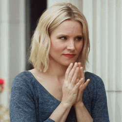 Kristen Bell Thinking Something GIF