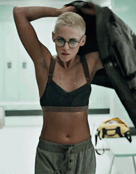 Kristen Stewart Wearing Jacket While Walking GIF
