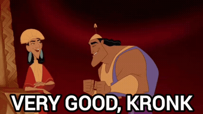 Kronk Cartoon With Man And Woman GIF