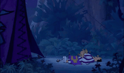 Kronk Sleeping Outside GIF