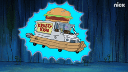 Krusty Krab Truck Floating GIF