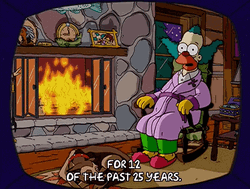 Krusty The Clown Near Fireplace