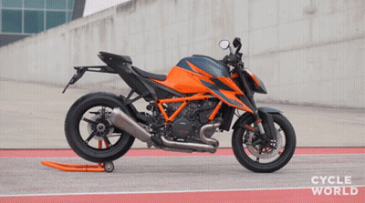 KTM Motorcycle On Red Track With Cycle World GIF