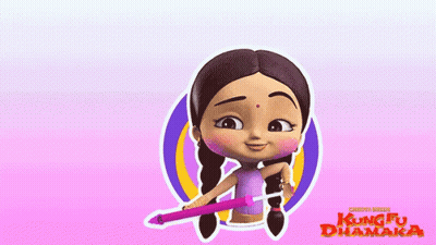Kung Fu Dhamaka Girl Holding Pink Pencil GIF