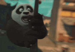 Kung Fu Panda Following Wolf Boss GIF