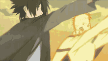 Kurama Naruto Versus Sasuke's Susanoo GIF