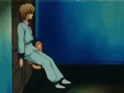 Kurapika Sliding Behind Door GIF