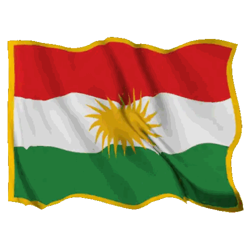 Kurdish Flag With Yellow Sun Sticker