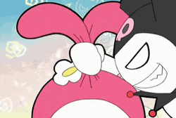 Kuromi Grabbing My Melody GIF
