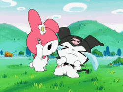 Kuromi Startled By My Melody GIF