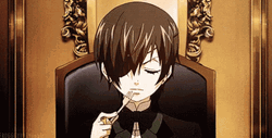 Kuroshitsuji Ciel Phantomhive Throws His Food To Sebastian GIF