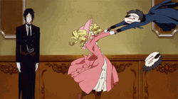 Kuroshitsuji Elizabeth Turned Around Poor Ciel Phantomhive GIF