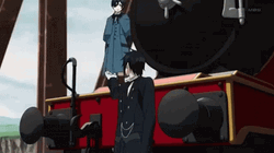Kuroshitsuji Sebastian Saves Ciel Phantomhive From Falling GIF