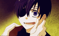 Kuroshitsuji Shocked Ciel Phantomhive Pinching His Cheeks GIF