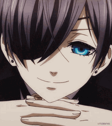 Kuroshitsuji Smiling Ciel Phantomhive Leaning On His Hands GIF