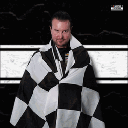 Kurt Busch Covered With Checkered Flag GIF