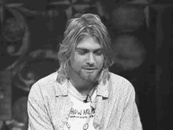 Kurt Cobain Head Shaking Greyscale GIF