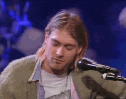 Kurt Cobain Headshake Curved Lips GIF