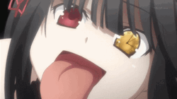Kurumi Tokisaki Pulling Her Tongue Out GIF
