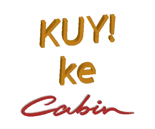 Kuy Ke Cabin Sign In Orange And Red Sticker