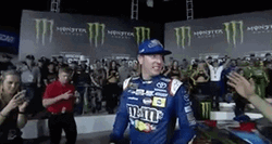 Kyle Busch Hugging A Guy GIF