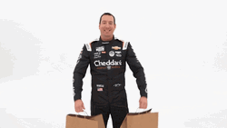 Kyle Busch Lifting Two Shopping Bags GIF
