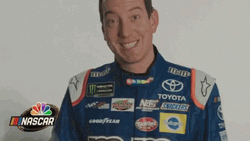 Kyle Busch Wearing Foam Finger GIF