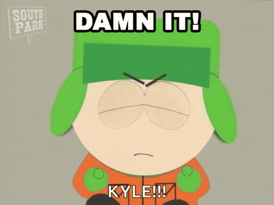 Kyle From South Park Says " Damn It Kyle " GIF