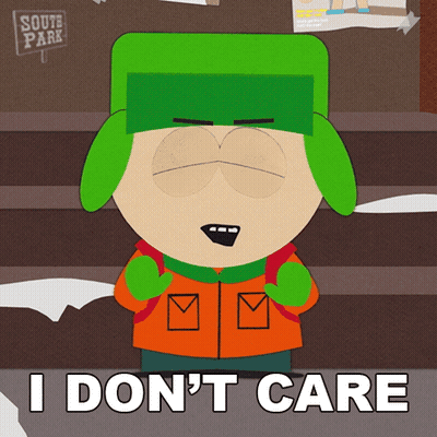 Kyle From South Park Says I Don 'T Care GIF