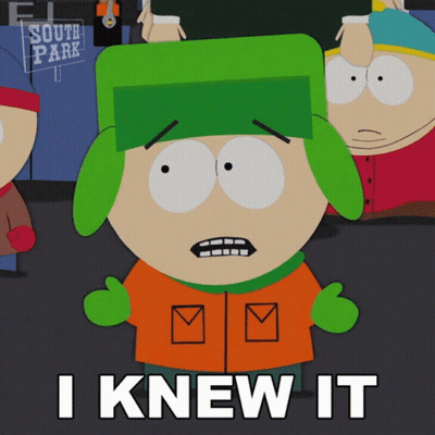 Kyle From South Park Says I Knew It In Front Of A Sign That Says South Park GIF
