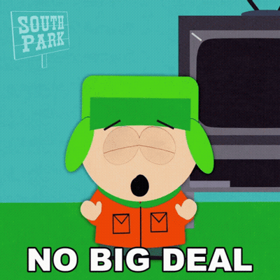 Kyle From South Park Says No Big Deal In Front Of A Tv GIF