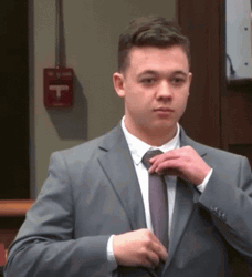 Kyle Howard Rittenhouse Fixing Neck Tie GIF