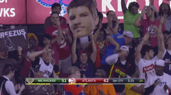 Kyle Korver Big Head Fans Cheering GIF