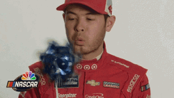 Kyle Larson Blowing Toy GIF