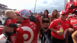Kyle Larson Carrying His Son GIF