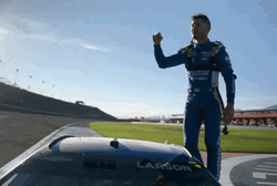 Kyle Larson Showing Strong Arms GIF