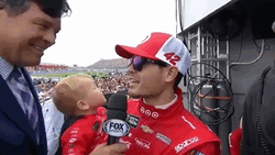 Kyle Larson With Shades Interview GIF