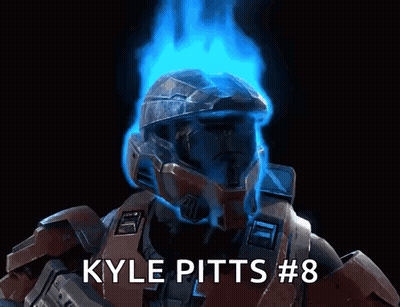 Kyle Pitts #8 Soldier With Blue Flames GIF