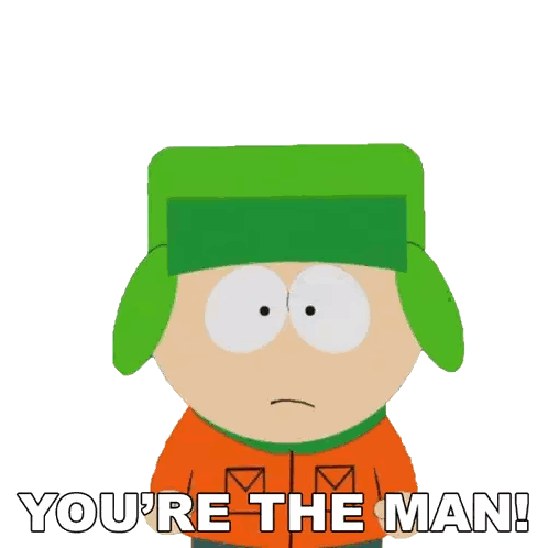Kyle South Park Saying You're The Man Sticker
