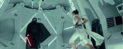 Kylo Ren Rey Skywalker Star Wars Fight Lightsaber GIF